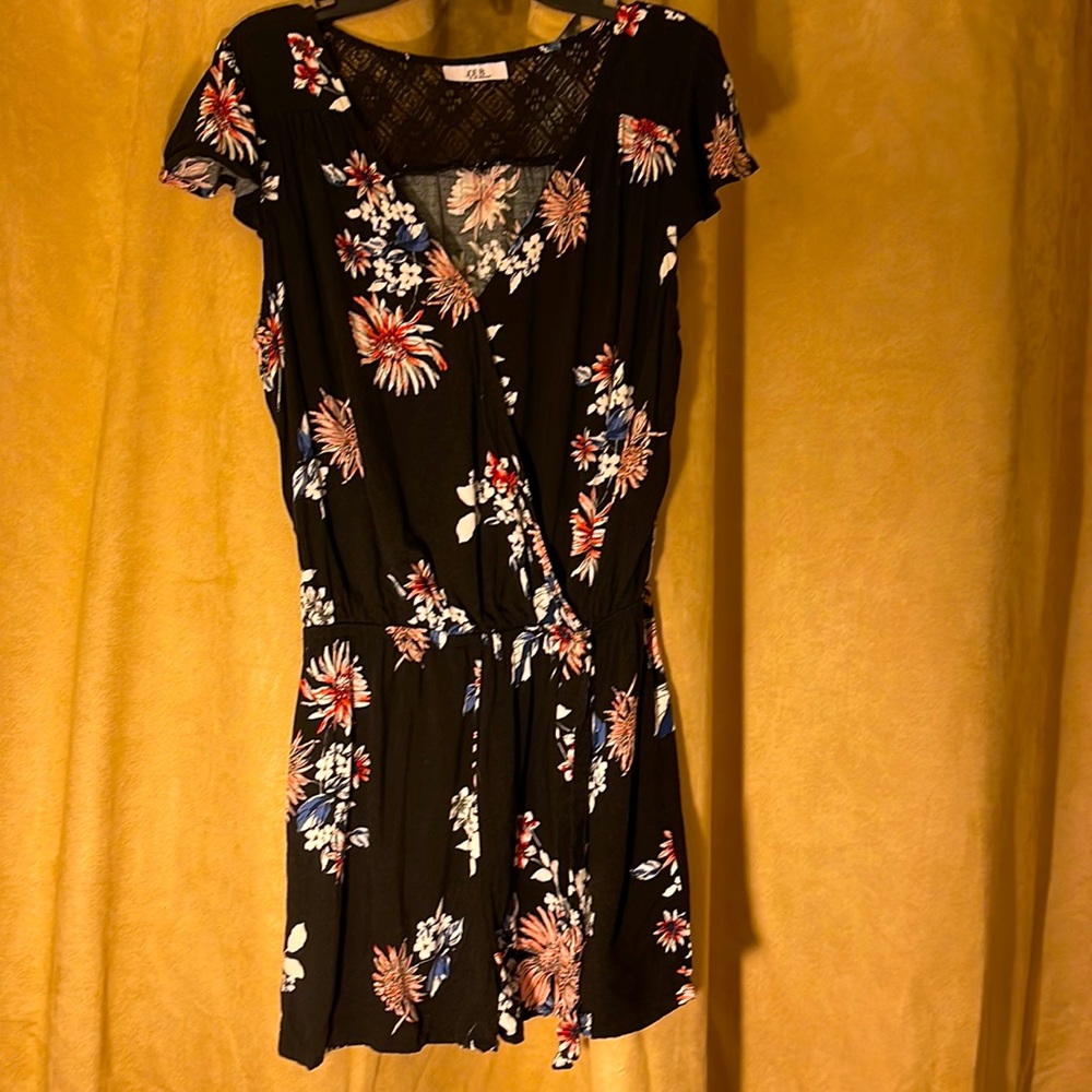 Black Floral Romper